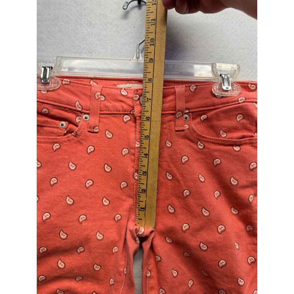 Levis 535 Legging Skinny Jeans Red Peach Print Womens Cotton Blend - Picture 8 of 13